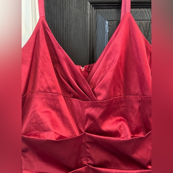 Source Unknown Red Ruched Bodycon Mini Dress - Picture 2 of 4